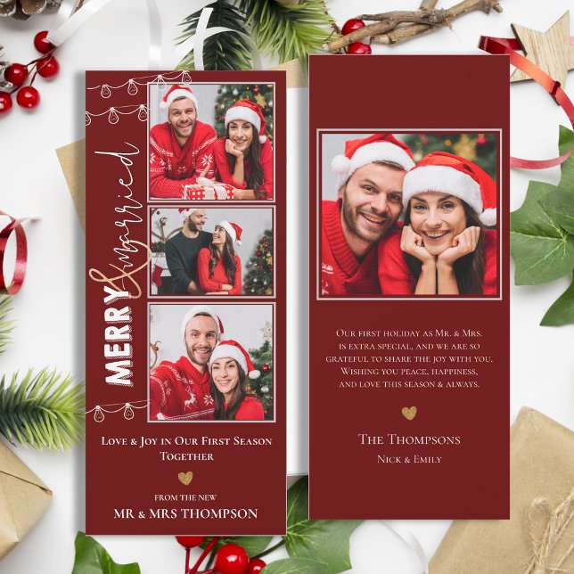 Joyeuse mariée nouvelle carte de Noël (Merry Married Newlywed Christmas Holiday Card)