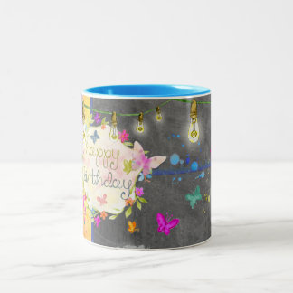 Joyeuse Mug d'anniversaire - Abstrait - Papillon