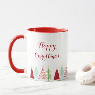 Joyeuse Mug de rangée d'arbre de Noël