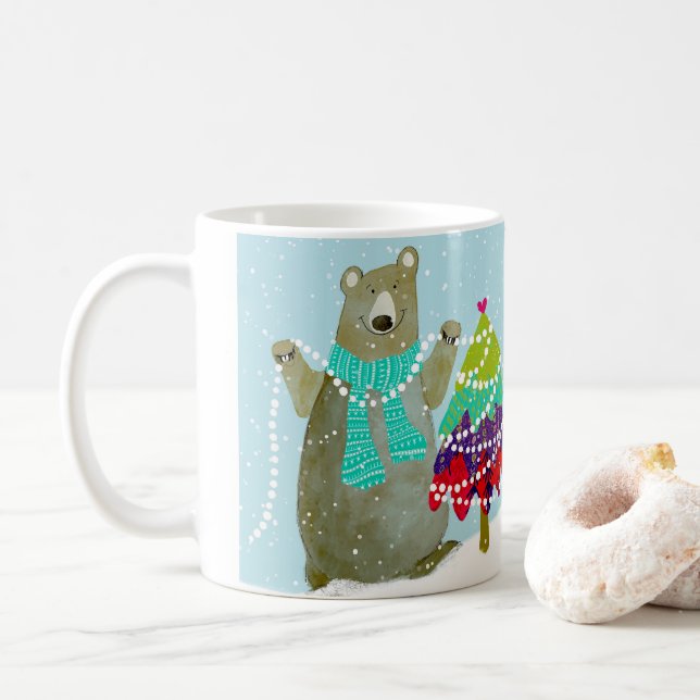 Joyeuse Mug d'ours de vacances (Avec donut)