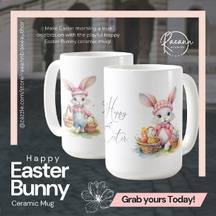 Joyeuse Mug en céramique lapin de Pâques