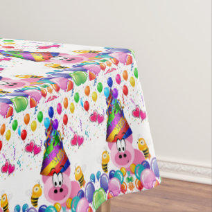 Joyeuse nappe d'anniversaire Pink Pigs Bumblebee