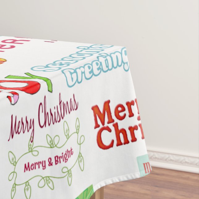 Joyeuse nappe de Noël, Joyeuses Fêtes blanche (In Situ)