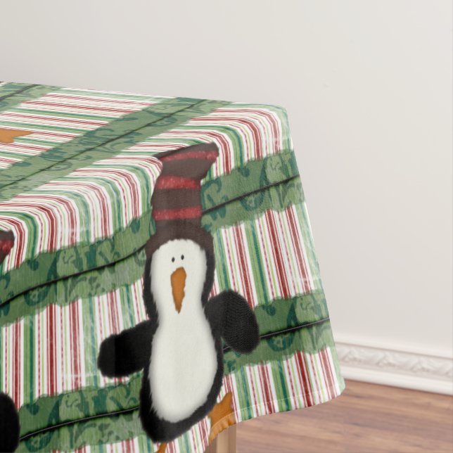 Joyeuse nappe de Noël, pingouin vert (In Situ)