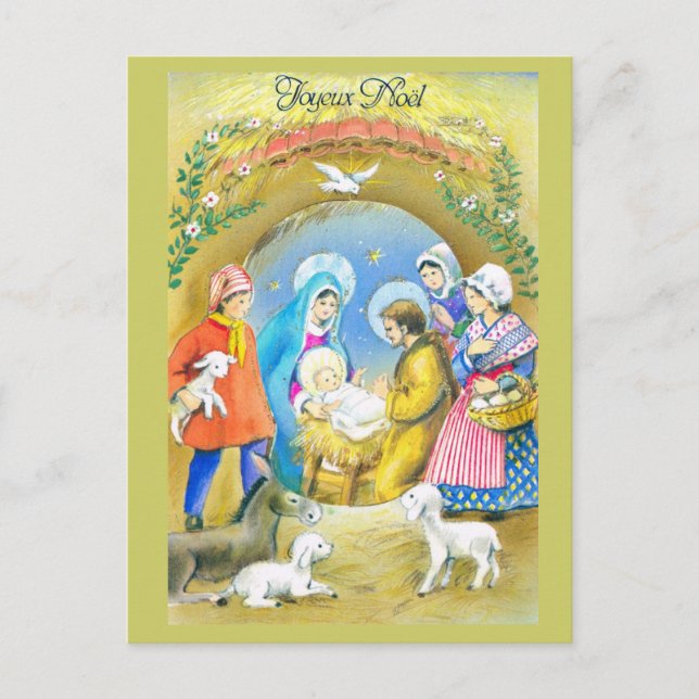 Joyeuse Noel, Vintage French Christmas Card (Front)