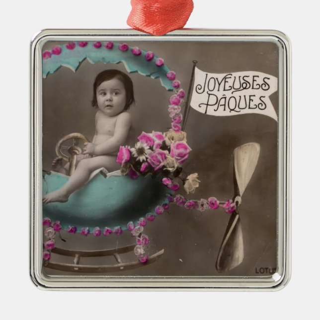 Joyeuse Paques Metal Ornament (Front)
