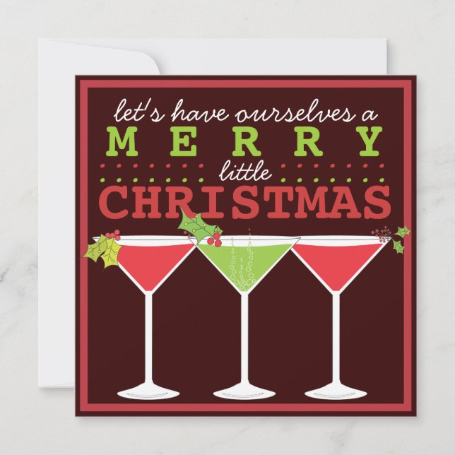 Joyeuse petite invitation de cocktail de Noël (Devant)