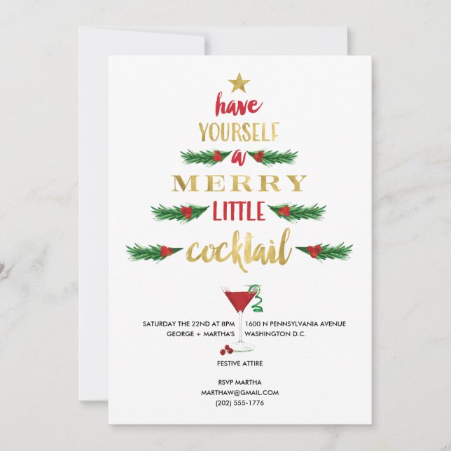 Joyeuse petite invitation de fête de Noël de (Devant)