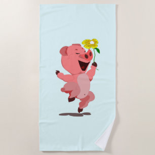 Joyeuse Piggy avec serviette de plage Daysy - Vos 