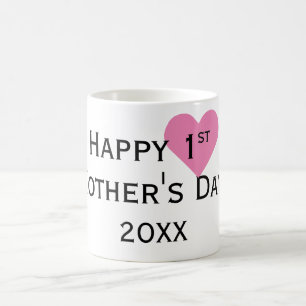 Joyeuse première fête des mères Mug noir et rose