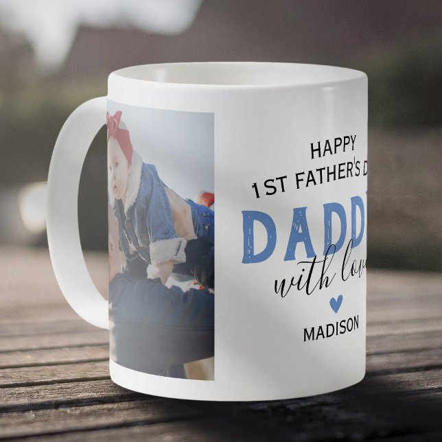 Joyeuse première Fête des pères photo café Mug (Créateur téléchargé)