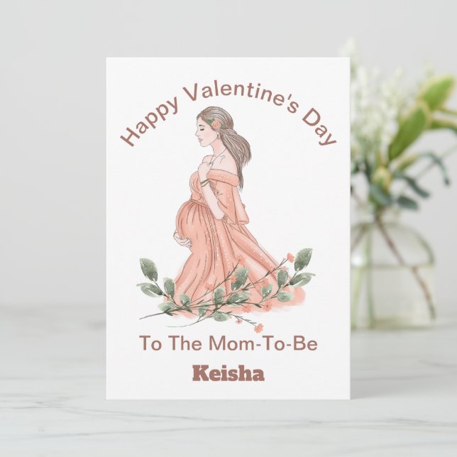 Joyeuse Saint-Valentin à la future maman carte (Debout devant)