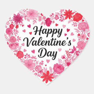 Joyeuse Saint-Valentin Autocollant Rond Classique