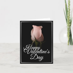 Joyeuse Saint-Valentin avec carte de rose rose