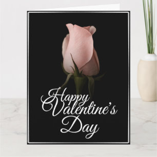 Joyeuse Saint-Valentin avec carte de rose rose