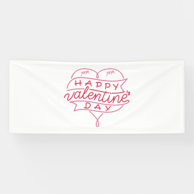 Joyeuse Saint-Valentin Bannière en vinyle 2,5x6 (Horizontal)