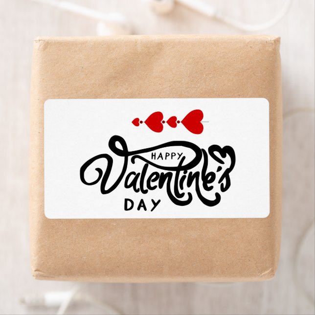 Joyeuse Saint-Valentin calligraphie Cœurs Rouges F (En situation)