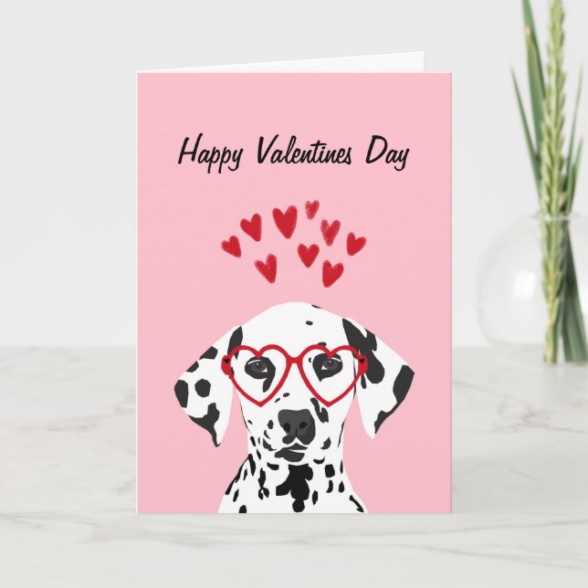 Joyeuse Saint-Valentin - Carte de chien de Dalmati (Devant)
