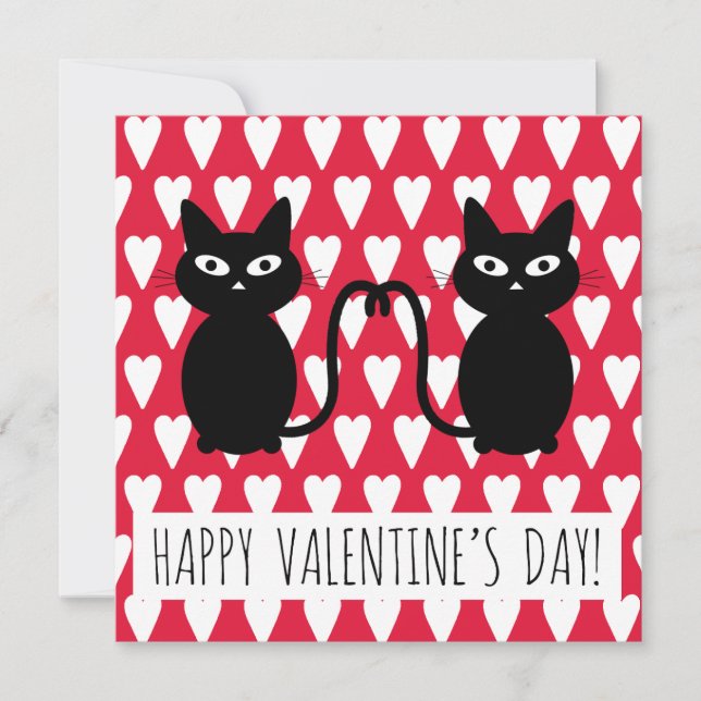 Joyeuse Saint-Valentin - Carte de vœux avec chats (Devant)
