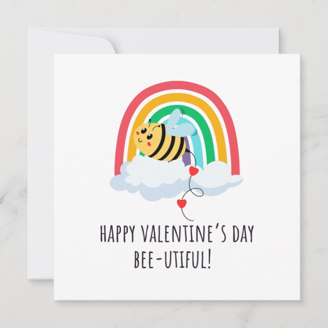 Joyeuse Saint-Valentin Carte Plate Bee-utiful (Devant)