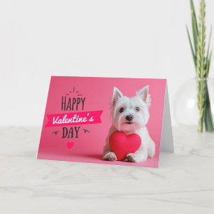 Joyeuse Saint-Valentin chien Carte de vacances pli