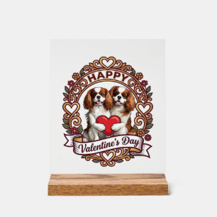 Joyeuse Saint-Valentin Chien Rouge Coeur Cadre Flo