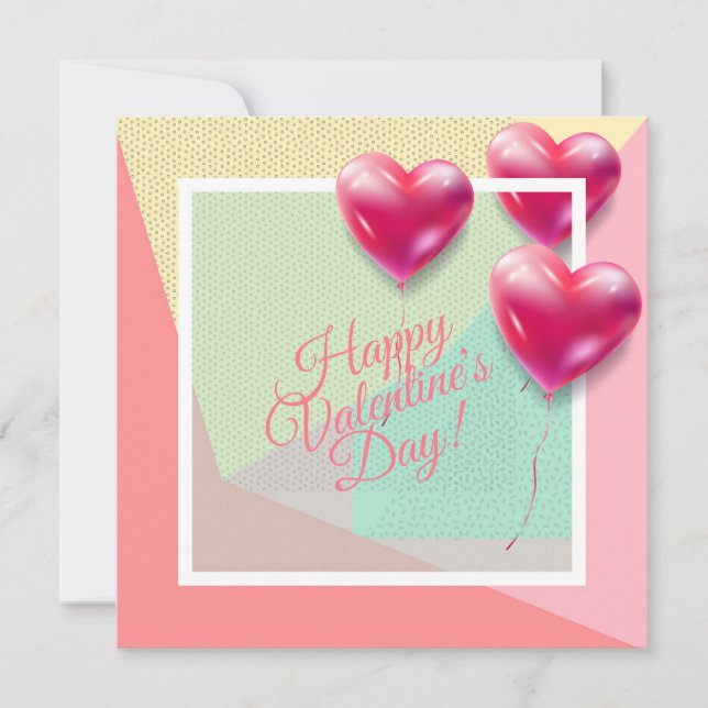 Joyeuse Saint-Valentin Élégante Carte de Vœux (Devant)