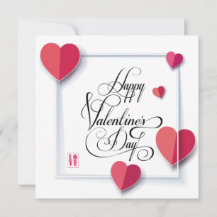 Joyeuse Saint-Valentin Élégante Carte de Vœux