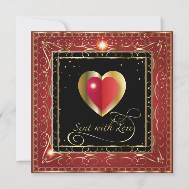 Joyeuse Saint-Valentin Élégante Carte de Vœux (Devant)