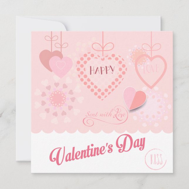 Joyeuse Saint-Valentin Élégante Carte de Vœux (Devant)
