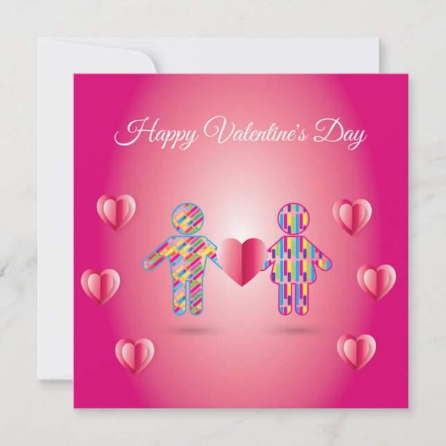Joyeuse Saint-Valentin Élégante Carte de Vœux (Devant)