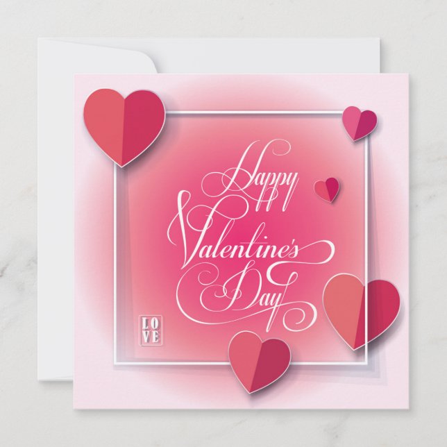 Joyeuse Saint-Valentin Élégante Carte de Vœux (Devant)