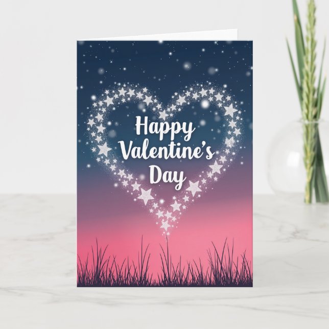 Joyeuse Saint-Valentin Étoile Cœur Carte (Devant)