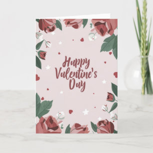 Joyeuse Saint-Valentin Fleur rose du cœur carte