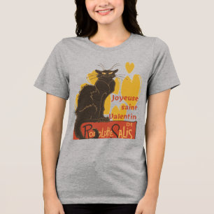 Joyeuse saint Valentin Le Chat Noir Spoof Tri-Blend Shirt