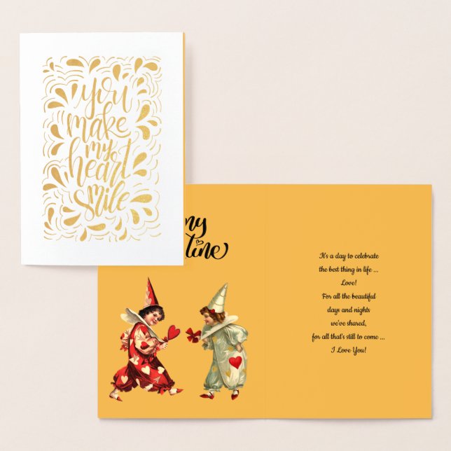 Joyeuse Saint-Valentin Luxe Carte Véritable Foil (Affichage)