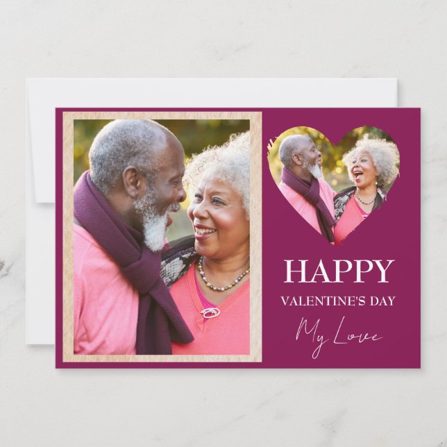 Joyeuse Saint-Valentin Mon Amour Carte de Vœux Pla (Devant)