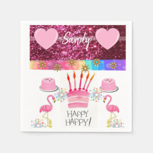 Joyeuse serviettes en papier d'anniversaire, Flama
