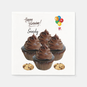 Joyeuse serviettes en papier d'anniversaire, gâtea