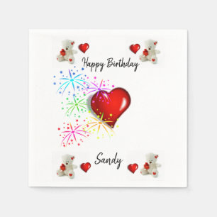 Joyeuse serviettes en papier d'anniversaire, Ours 