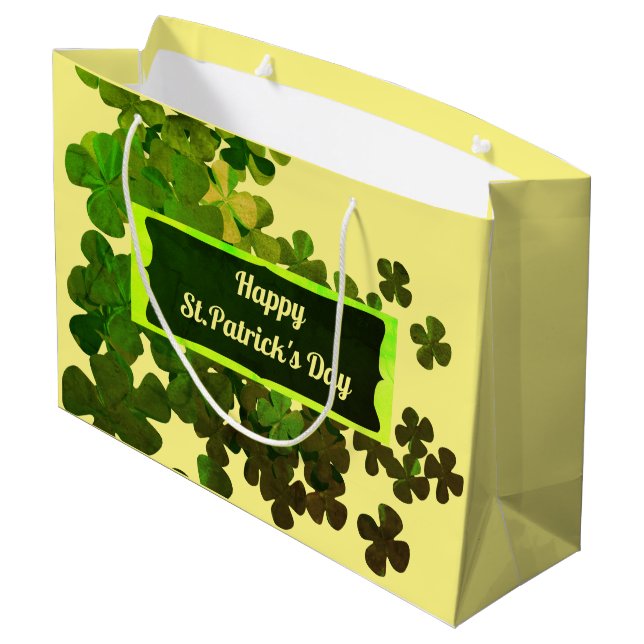 Joyeuse St.Patrick's Day, grand sac cadeau personn (Dos Angle)