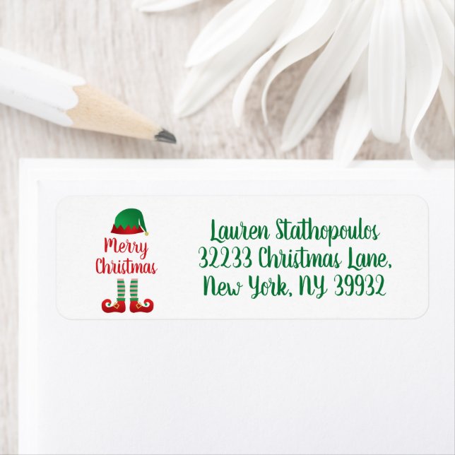 Joyeuse tenue Elf Noël Typographie rouge (En situation)