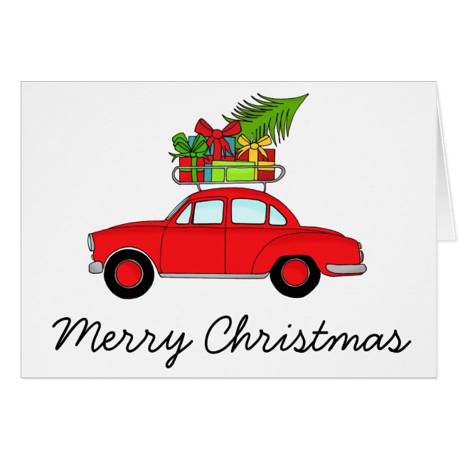 Joyeuse voiture Vintage de Noël (Devant horizontal)