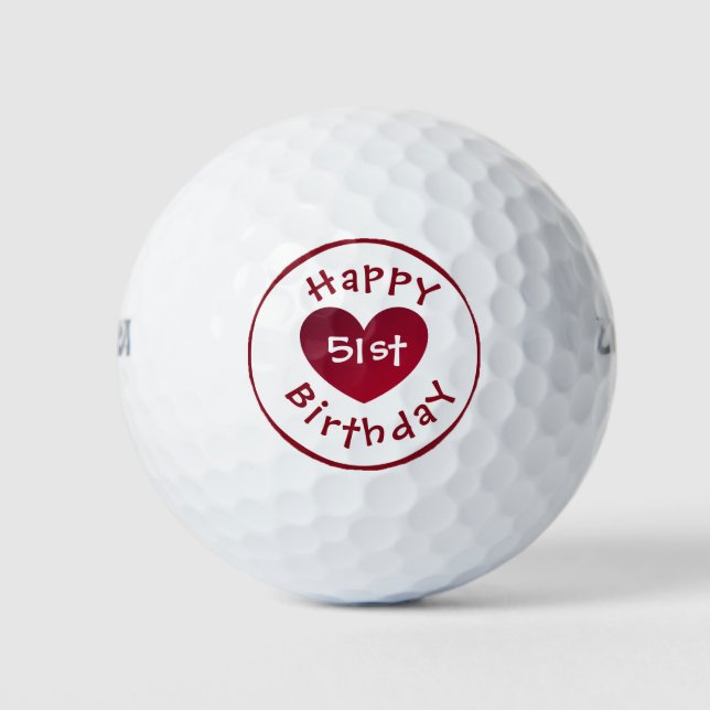 Joyeuses 51e balles de golf d'anniversaire par dal (Devant)
