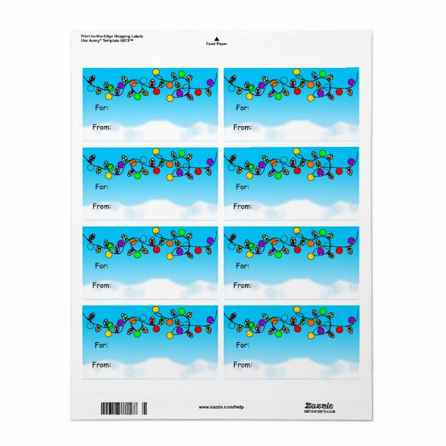 Joyeuses ampoules de Noël (Feuille entière)