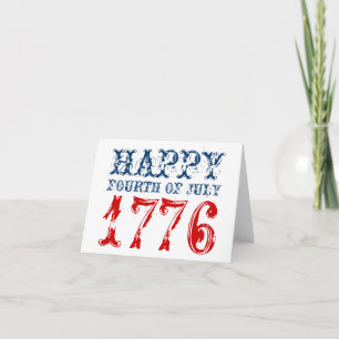 Joyeuses cartes 4 juillet de voeux   USA 1776