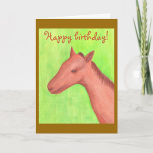 Joyeuses cartes d'anniversaire avec un jeune cheva