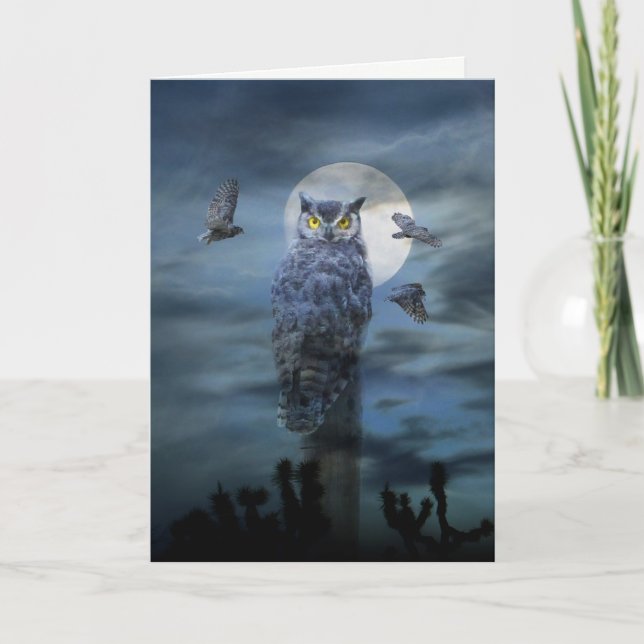 Joyeuses cartes de hibou d'Halloween (Devant)