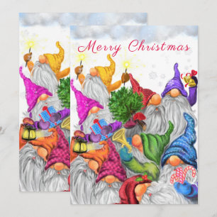 Joyeuses cartes de Noël Gnome Party