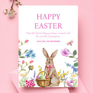 Joyeuses Cartes de Pâques Bunny Pâques Pink Printe